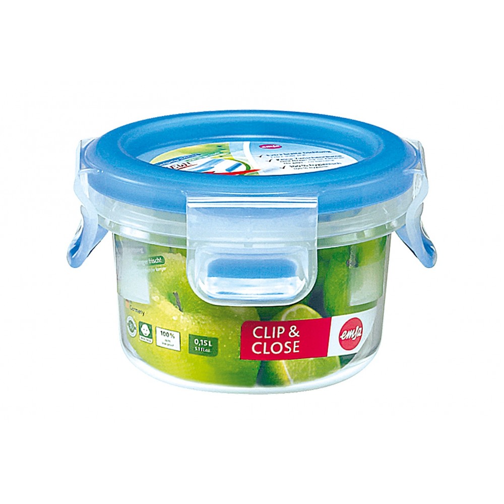Герметичный контейнер для хранения CLIP & CLOSE, круглый, 150 л, D 9,2 см, H 5,9 см, пищевой Emsa