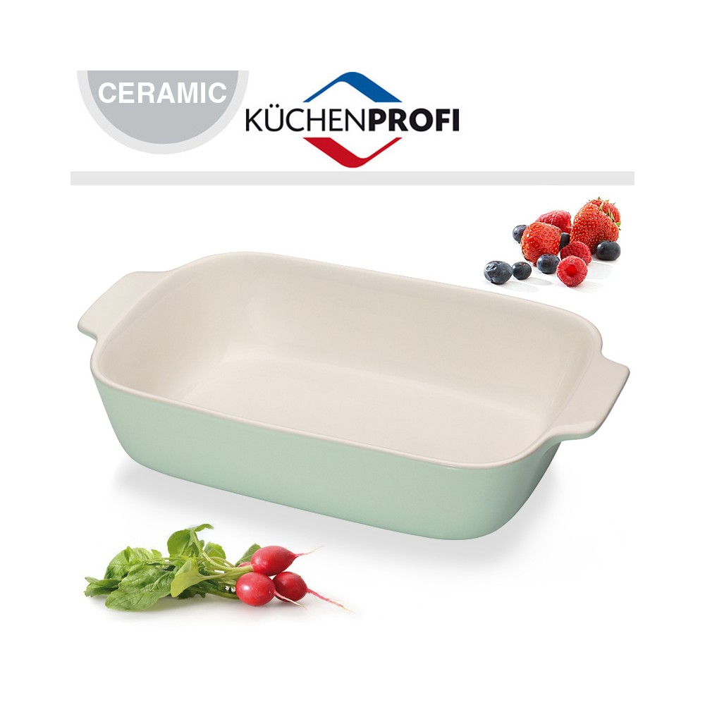 Керамическая форма для духовки, морозильника и подачи, 30 см х 18,5 см, цвет зеленый, Kuchenprofi