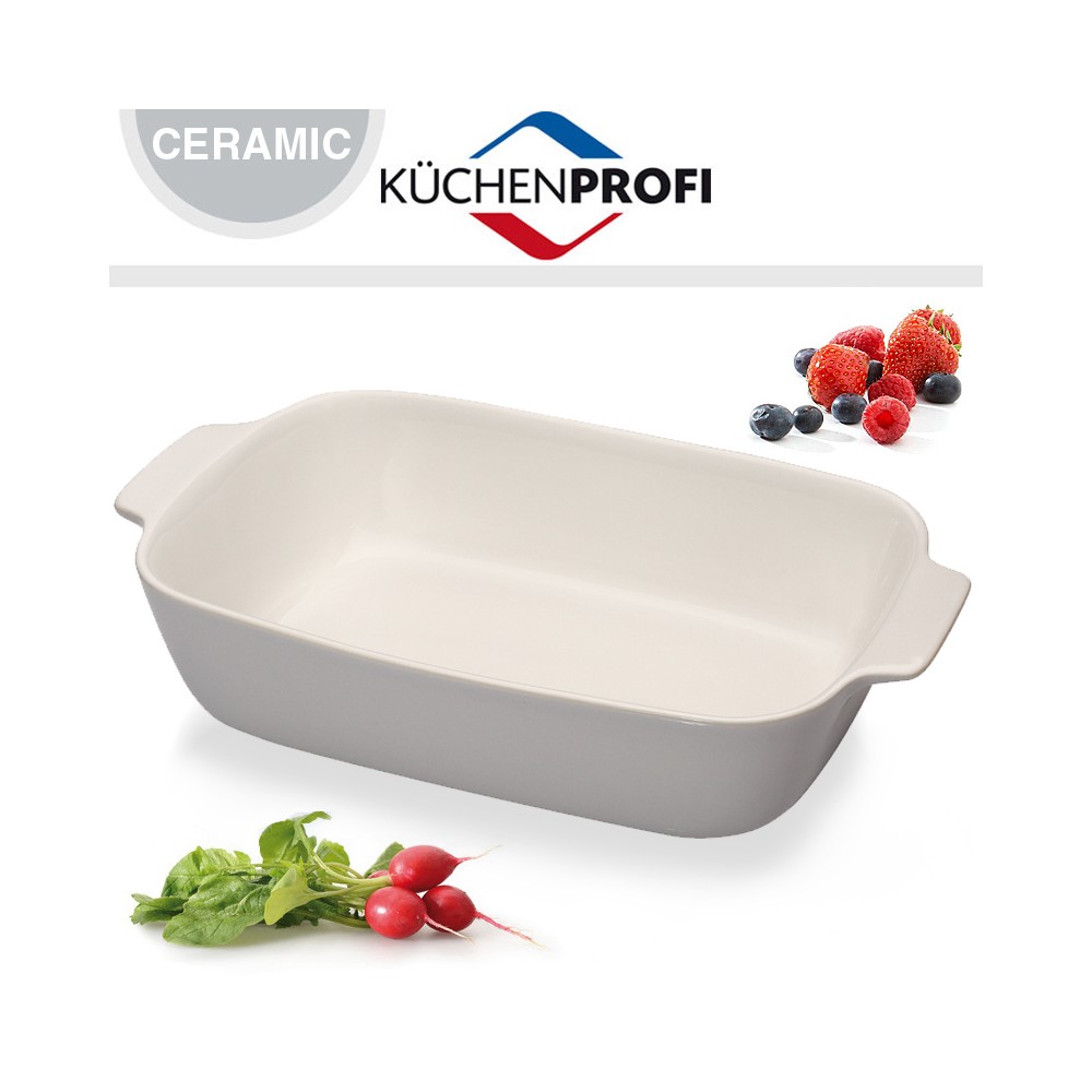 Керамическая форма для духовки, морозильника и подачи, 30 см х 18,5 см, цвет серый, Kuchenprofi