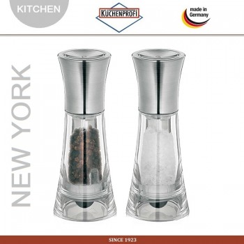 Набор мельниц для перца и соли New York, H 13 см, акрил, сталь 18/10, Kuchenprofi