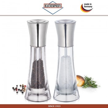 Набор мельниц для перца и соли "Manhattan", H 18 см, акрил, сталь 18/10, Kuchenprofi