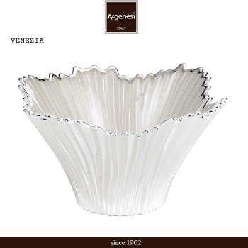 Ваза VENEZIA декоративная, жемчужно белый, D 20 см, Argenesi