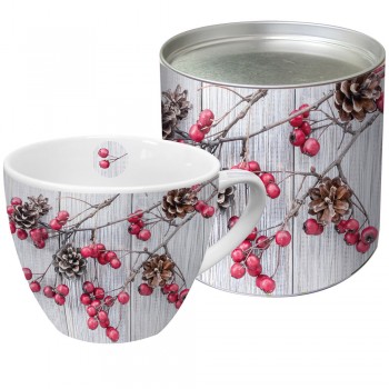 Кружка в подарочной коробке red berries on wood большая, Paperproducts Design