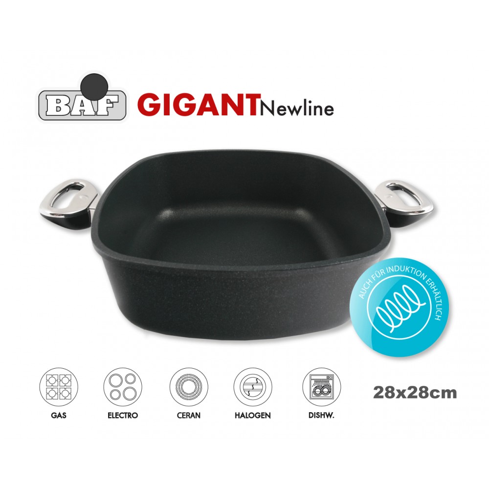 GIGANT Newline Антипригарная жаровня-форма для выпечки и запекания, 26 х 26 см, индукционное дно, BAF, Германия