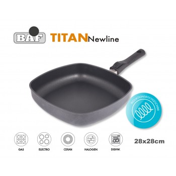 TITAN Newline Антипригарная сковорода квадратная со съемной ручкой, 28 х 28 см, BAF, Германия