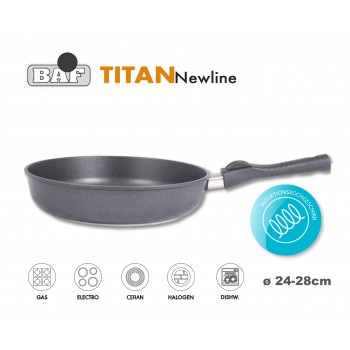 TITAN Newline Антипригарная глубокая сковорода со съемной ручкой, D 24 см, индукционное дно, BAF, Германия