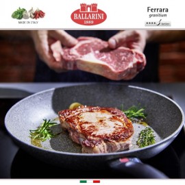 Антипригарная глубокая сковорода Ferrara, D 28 см, гранитное покрытие, датчик нагрева Thermopoint, Ballarini