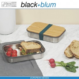 Box Appetit сэндвич-бокс, стальной-оранжевый, Black+Blum