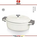 Кастрюля-жаровня COOK On овальная, 3.5 литра, L 26 см, чугун эмалированный, белый, Beka