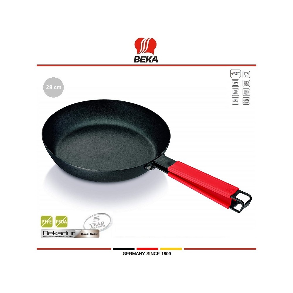 Антипригарная сковорода MASTER для любых плит и духовки, D 28 см, карбоновая сталь, индукционное дно, Beka