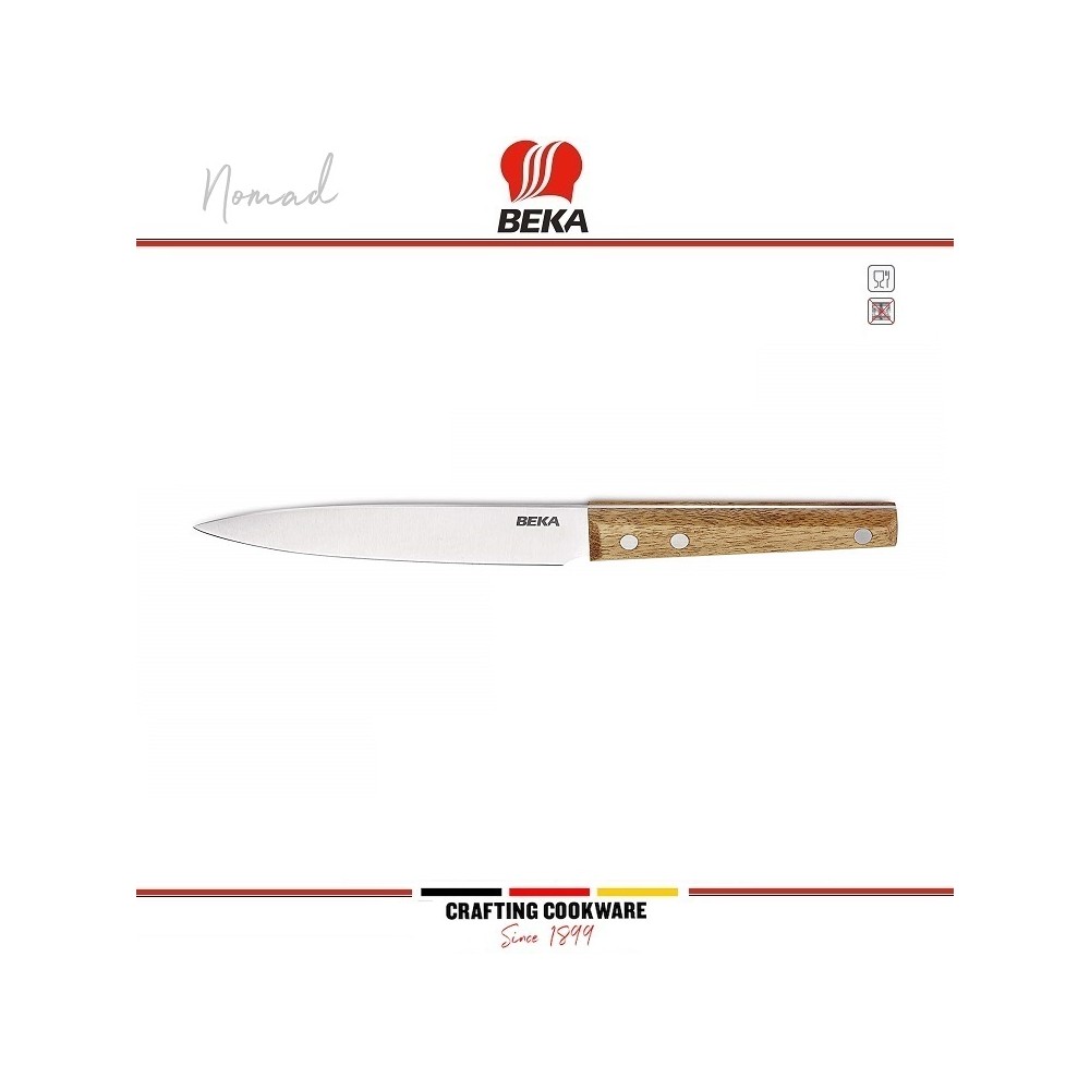 NOMAD Нож универсальный, лезвие 14 см, нержавеющая сталь, акация, Beka