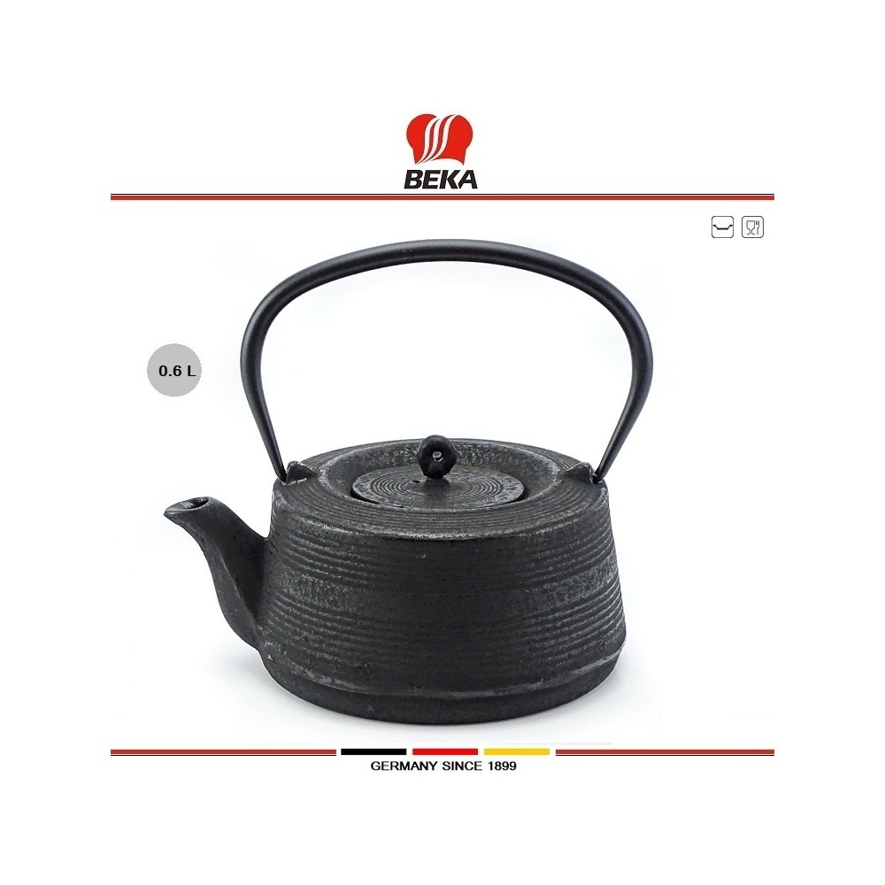 Заварочный чайник XIA чугунный со съемным ситечком, 0.6 л, Beka