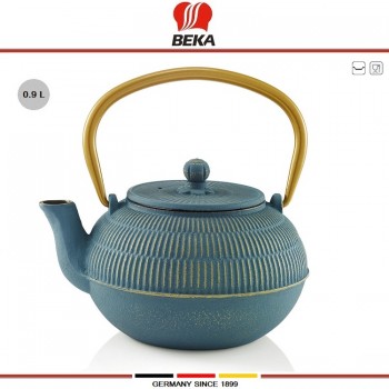 Заварочный чайник YUAN чугунный со съемным ситечком, 0.9 л, Beka