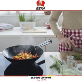 Антипригарная сковорода MASTER для любых плит и духовки, D 20 см, карбоновая сталь, индукционное дно, Beka
