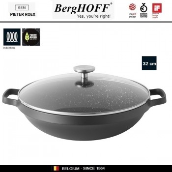 GEM Антипригарный вок-казан, D 32 см, 5.4 л, индукционное дно, BergHOFF