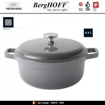 GEM Чугунная кастрюля для плиты и духовки, 4.4 л, D 24 см, BergHOFF