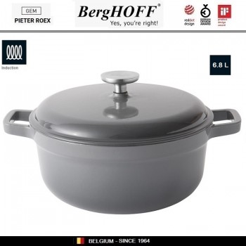 GEM Чугунная кастрюля для плиты и духовки, 6.8 л, D 28 см, BergHOFF