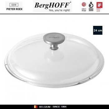 GEM Крышка, D 24 см, жаропрочное стекло, сталь нержавеющая, BergHOFF