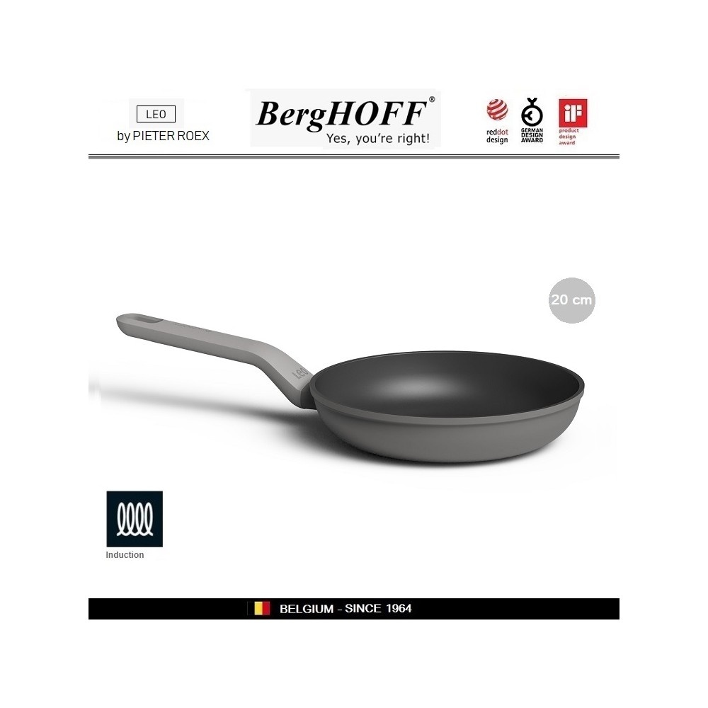 LEO Антипригарная сковорода, D 20 см, индукционное дно, BergHOFF