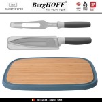 LEO Комплект для нарезки и подачи мяса: доска, вилка, нож, BergHOFF