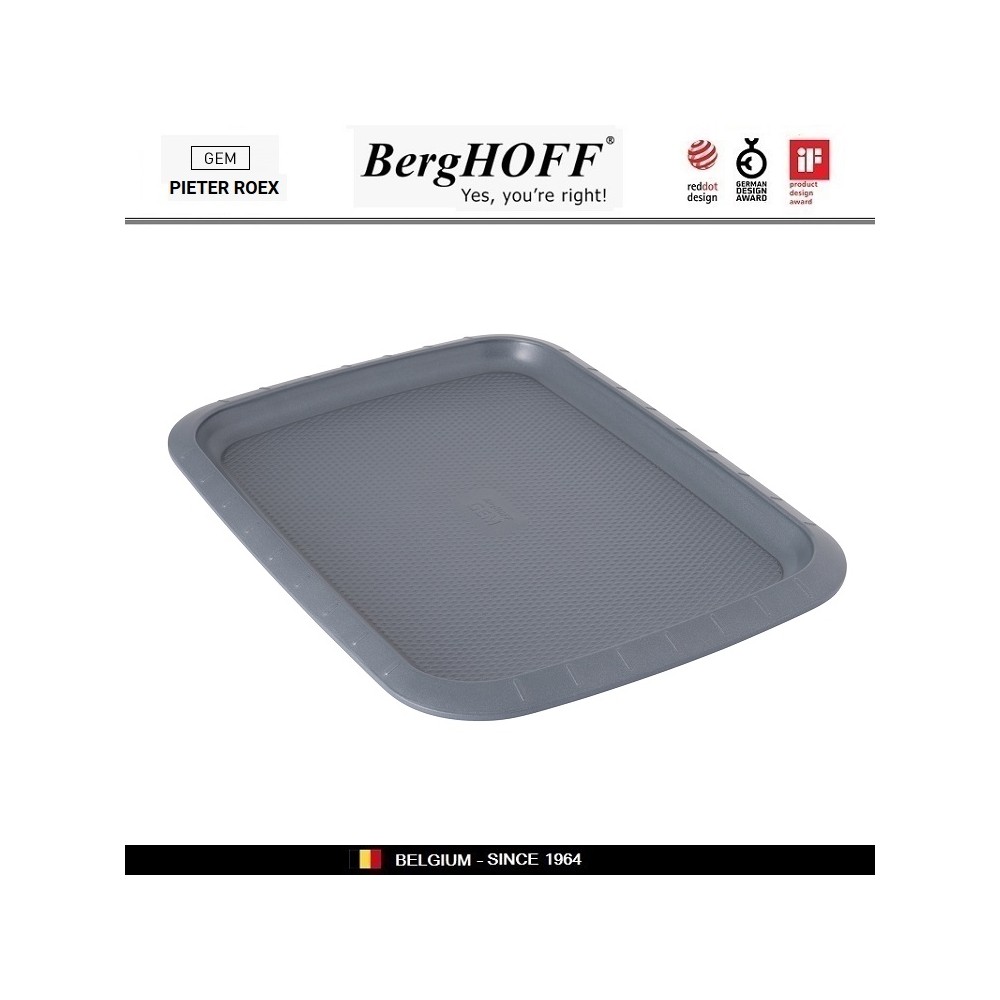 GEM Антипригарный лист-противень для выпечки, 34 х 25.5 х 2 см, углеродистая сталь, BergHOFF