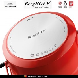 GEM Red Антипригарная кастрюля для любых плит, 7.3 л, D 28 см, BergHOFF