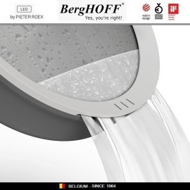Крышка LEO с отверстием для слива, D 18 см, стекло жаропрочное, силиконовый ободок, BergHOFF