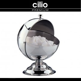 Сахарница с крышкой, D 10 см, сталь нержавеющая, хром, Cilio