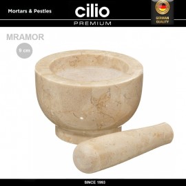 Ступка Mramor для специй, шлифованный мрамор, D 9 см, 700 гр, Cilio