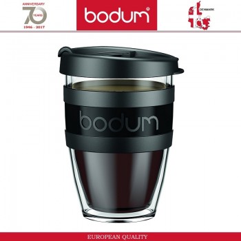 Дорожная термо-кружка JOYCUP, 300 мл, черный, BODUM