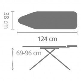 Гладильная доска с держателем для утюга, L 124 см, W 45 см, металл, Brabantia