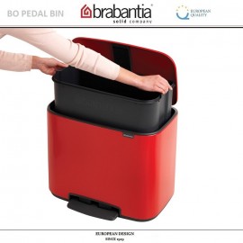 Бак мусорный BO PEDAL BIN с педалью, 36 л, цвет красный, Brabantia
