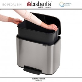 Бак мусорный BO PEDAL BIN с педалью, 36 л, цвет стальной матовый, Brabantia