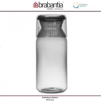 Банка STORAGE с мерным стаканом, 1300 мл, стекло, дымчатый, Brabantia