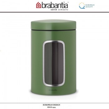 Контейнер CANISTER с окном, 1.4 л, зеленый, Brabantia