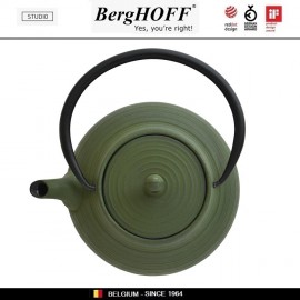 Заварочный чайник STUDIO чугунный с ситечком, 1.1 л, цвет темно-зеленый, BergHOFF