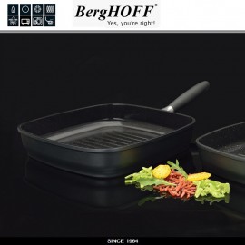 Антипригарная сковорода-гриль SCALA для плиты и духовки со съемной ручкой, 24 х 24 см, индукционное дно, BergHOFF