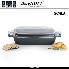 Антипригарная жаровня SCALA со стеклянной крышкой, 45 x 22 см, BergHOFF