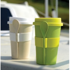 Кружка для кофе с ложкой, 500 мл, зеленый, серия CooknCo Bamboo, BergHOFF