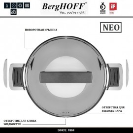 Кастрюля NEO Click, 3.6 л, D 20 см, индукционное дно, BergHOFF