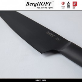 Нож поварской, лезвие 19 см с антипригарным покрытием, черная ручка, серия Ron, BergHOFF