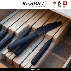 Нож поварской, лезвие 19 см с антипригарным покрытием, черная ручка, серия Ron, BergHOFF
