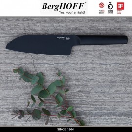 Нож RON сантоку, лезвие 16 см с антипригарным покрытием, черная ручка, BergHOFF