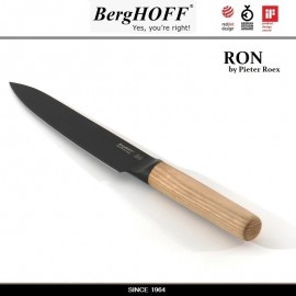 Нож RON для мяса, лезвие 19 см с антипригарным покрытием, деревянная ручка, BergHOFF
