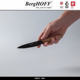 Нож RON для чистки овощей и фруктов, лезвие 8.5 см с антипригарным покрытием, деревянная ручка, BergHOFF