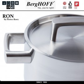 Кастрюля RON (5-ит слойная сталь), 3 л, D 18 см, индукционное дно, BergHOFF