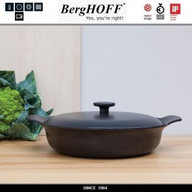 Кастрюля-сотейник RON чугунный для плиты и духовки, 3.3 л, D 28 см, цвет черный, BergHOFF