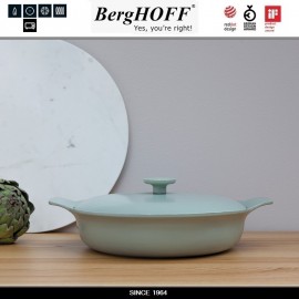 Кастрюля-сотейник RON чугунный для плиты и духовки, 3.3 л, D 28 см, цвет зеленый, BergHOFF