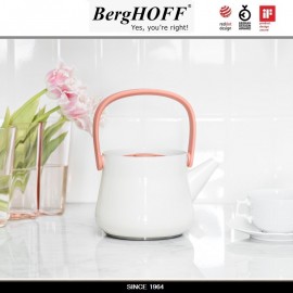 Заварочно-наплитный чайник RON со съемным ситечком, 1 л, индукционное дно, белый, BergHOFF