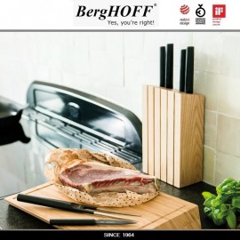 Нож RON сантоку, лезвие 16 см с антипригарным покрытием, деревянная ручка,BergHOFF
